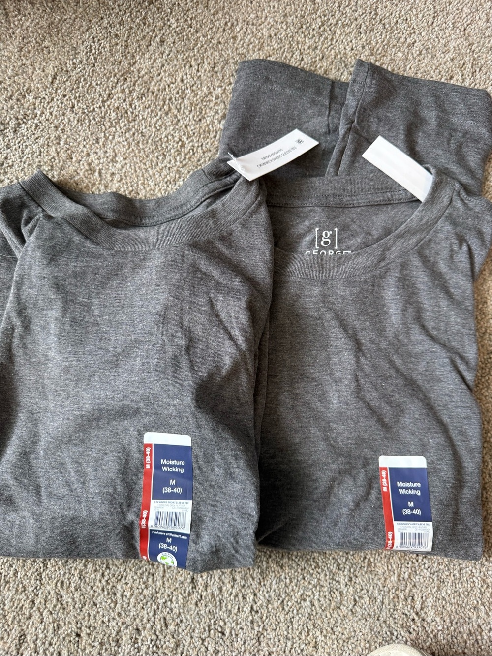 George mens Moisture-Wicking Gray T-Shirt-medium, 2 pack